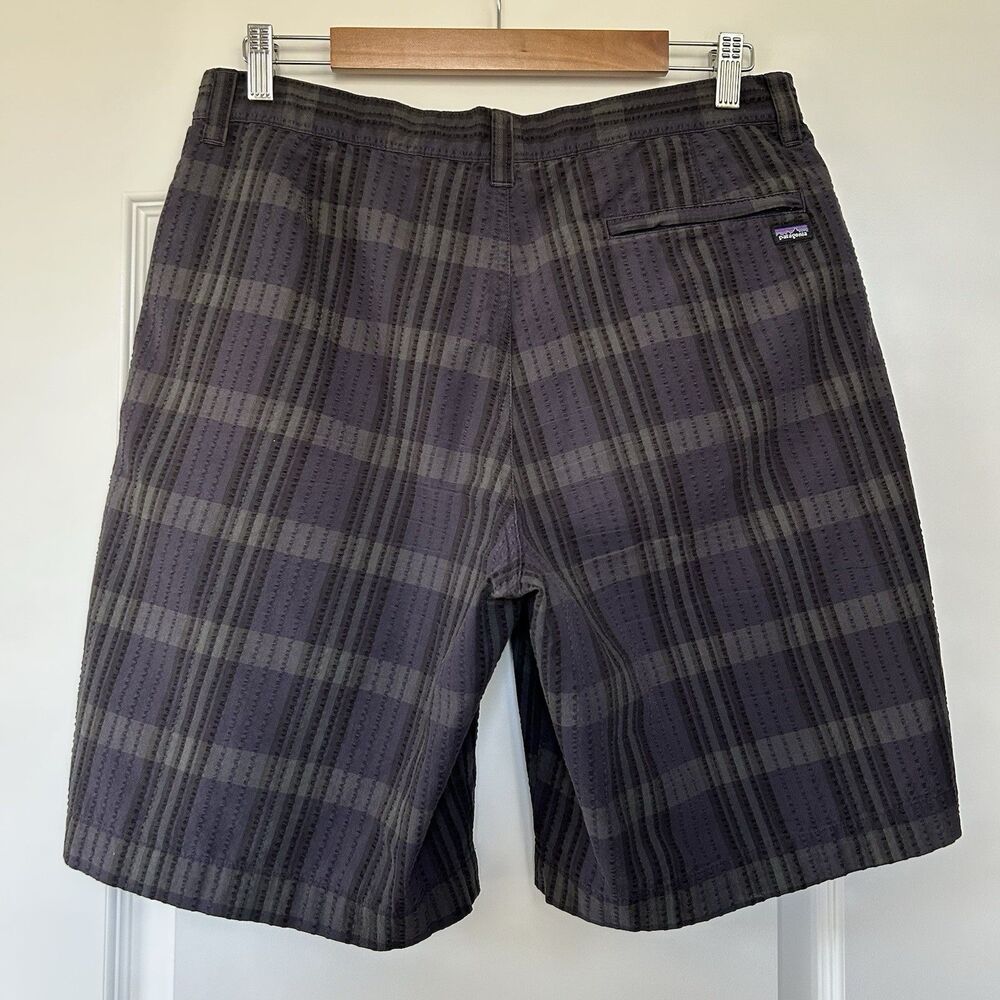 Patagonia Mens Shorts Sz 32 Seersucker Textured Plaid Organic Cotton Outdoor - Picture 4 of 8